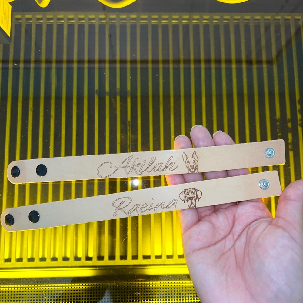 Leather Bracelet Laser Engraved PERSONALIZED - Picture 4 of 5